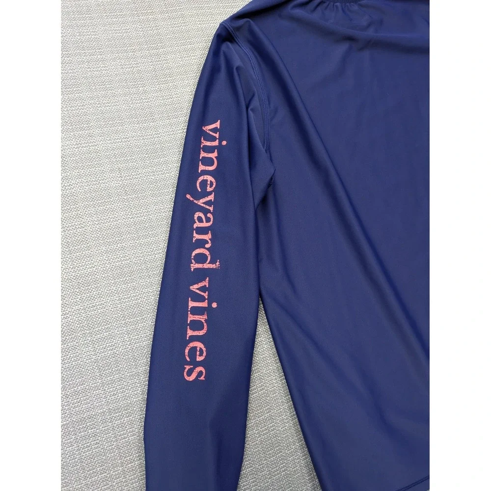 Vineyard Vines Rash Guard Kids 16 Blue Long Sleeve Swim Shirt Whale Logo